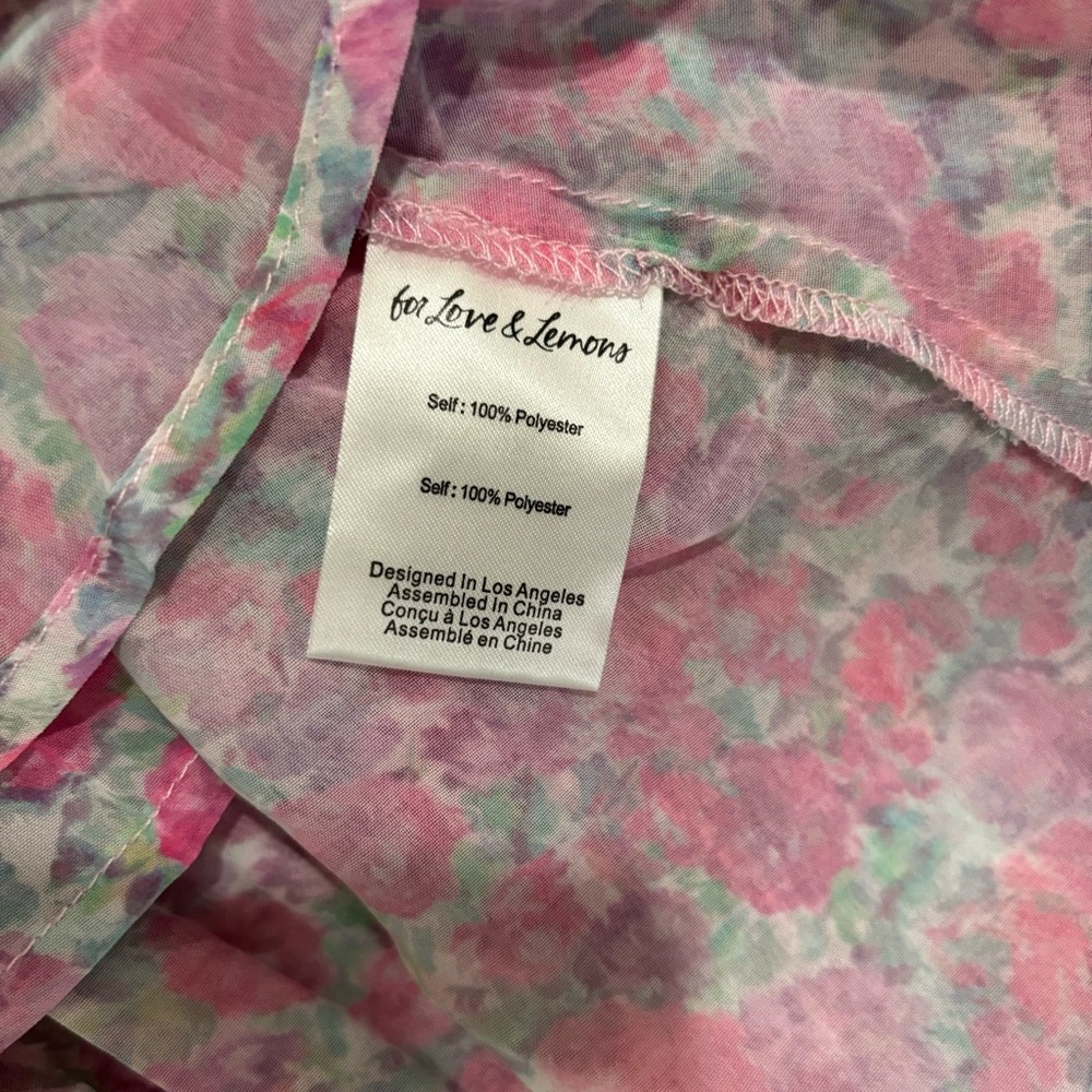 NWT For Love & Lemons Oakley Floral Print Puff Sleeve Corset Top Mini Dress Sz S - Picture 5 of 8